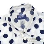 1990's~ ESPRIT SPORTS NAVY DOTS RAYON SHIRT...M