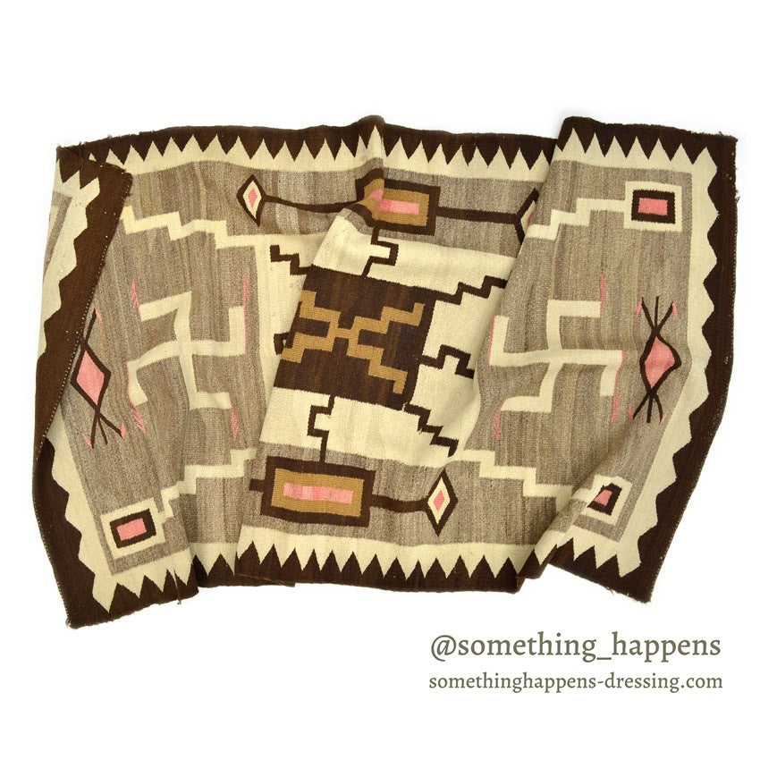 c.1920's J.B.MOORE SWASTIKA CRYSTAL STORM PATTERN NAVAJO RUG... 171cm×91cm
