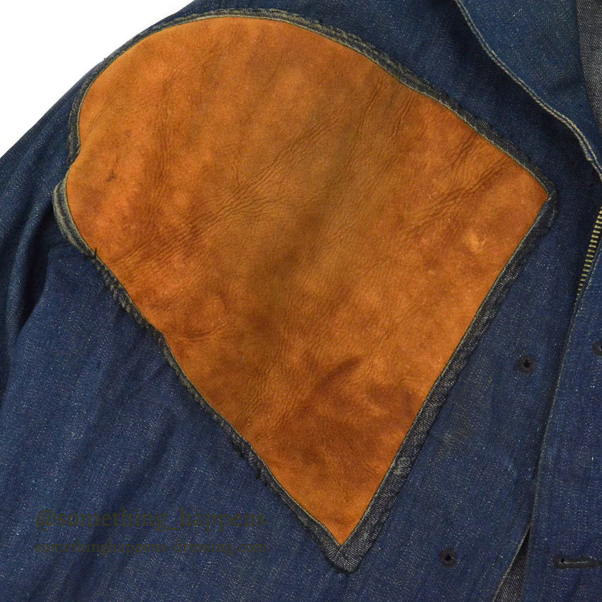 1940's U.S.NAVY WW2 SHAWL COLLAR DENIM JACKET SHOOTING CUSTOMIZED ... 42