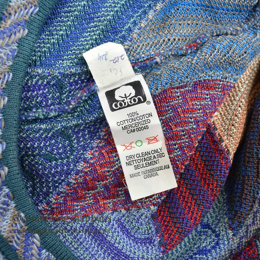 1990's~ TUNDRA CANADA CRAZY COTTON KNIT SWEATER... L