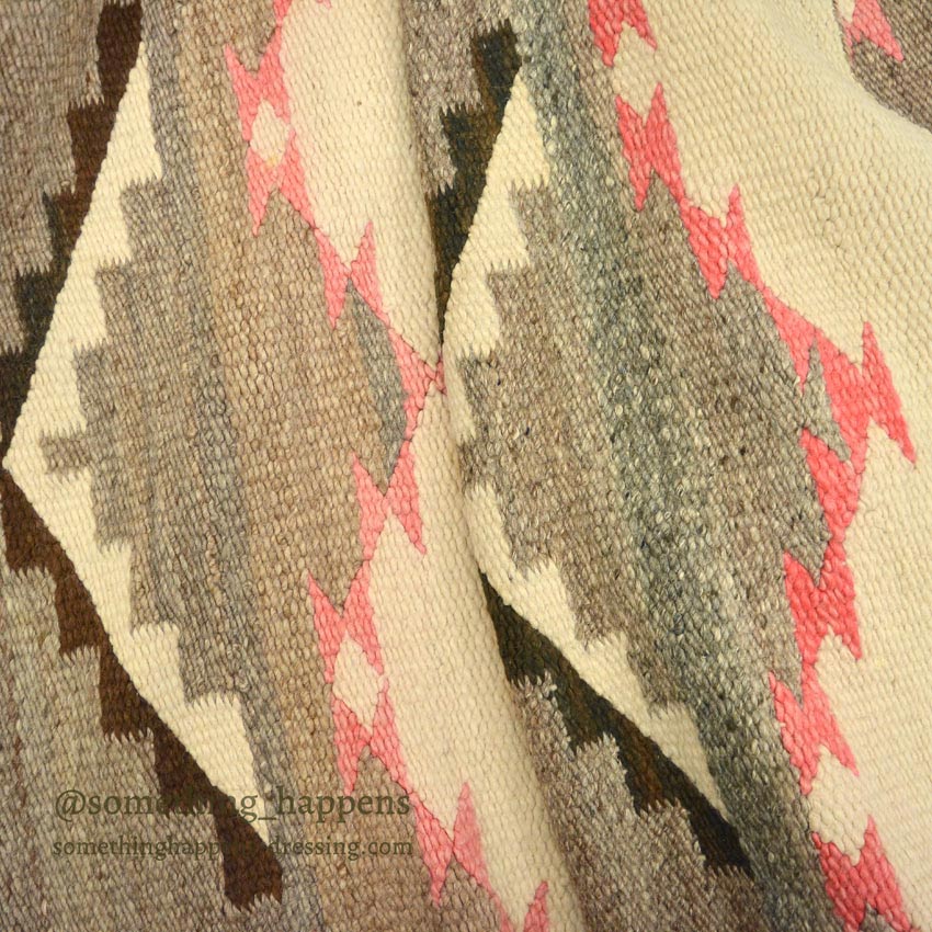 c.1930's NAVAJO RUG STEPPED DIAMONDS PATTERN... 194cm×103cm
