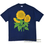 1990's HANES ひまわり FLOWER ART PRINT T-SHIRT ... XL
