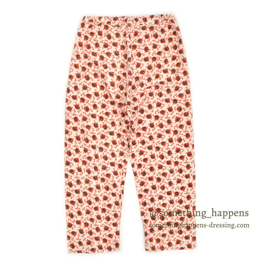 1950's DECORATIVE PATTERN PRINT COTTON PAJAMAS SHIRT & PANTS...
