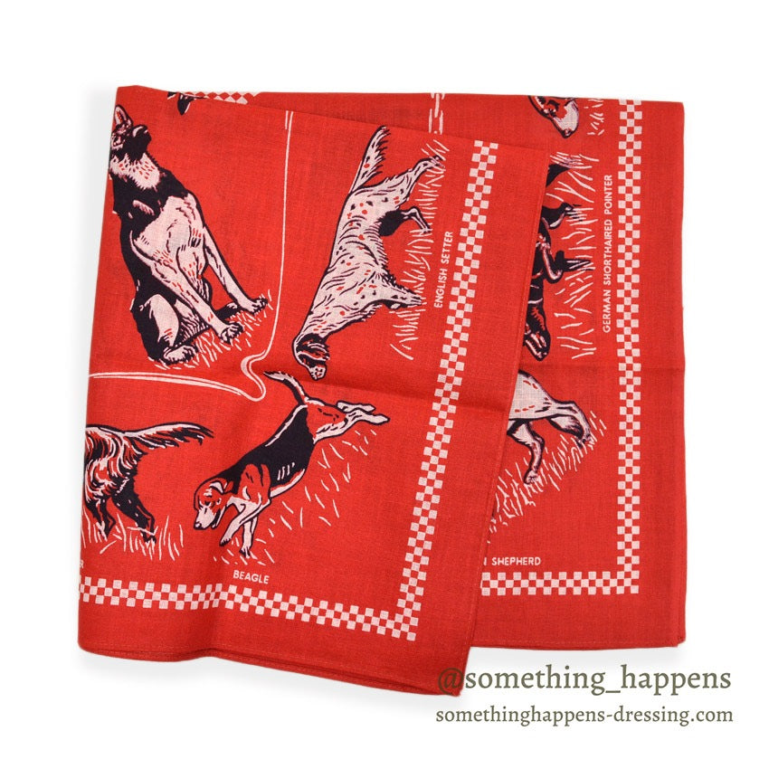 DEADSTOCK OLD HOUND DOG BANDANA CHECKERD FLAG...