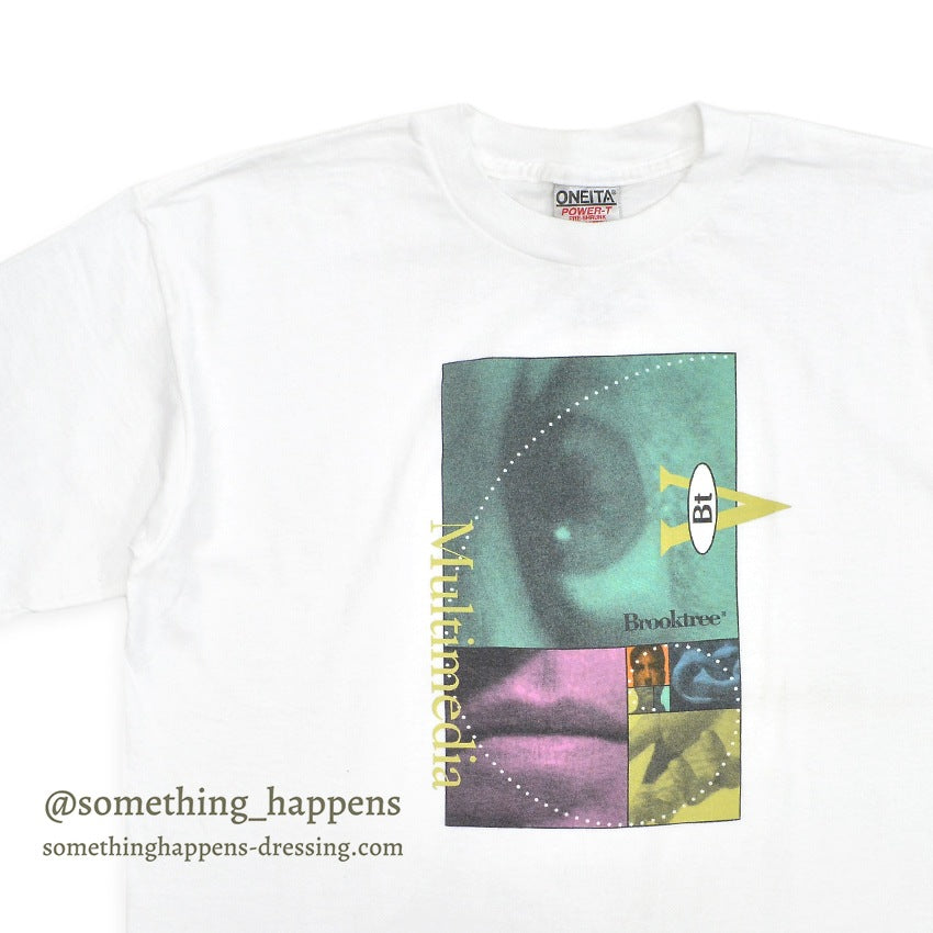 1990's ONEITA BROOKTREE MEDIA STREAM CHIP GRAPHIC T-SHIRT ... L
