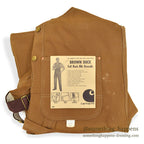 1970's Deadstock CARHARTT BROWN DUCK DOUBLE KNEE OVERALL...W36 L28