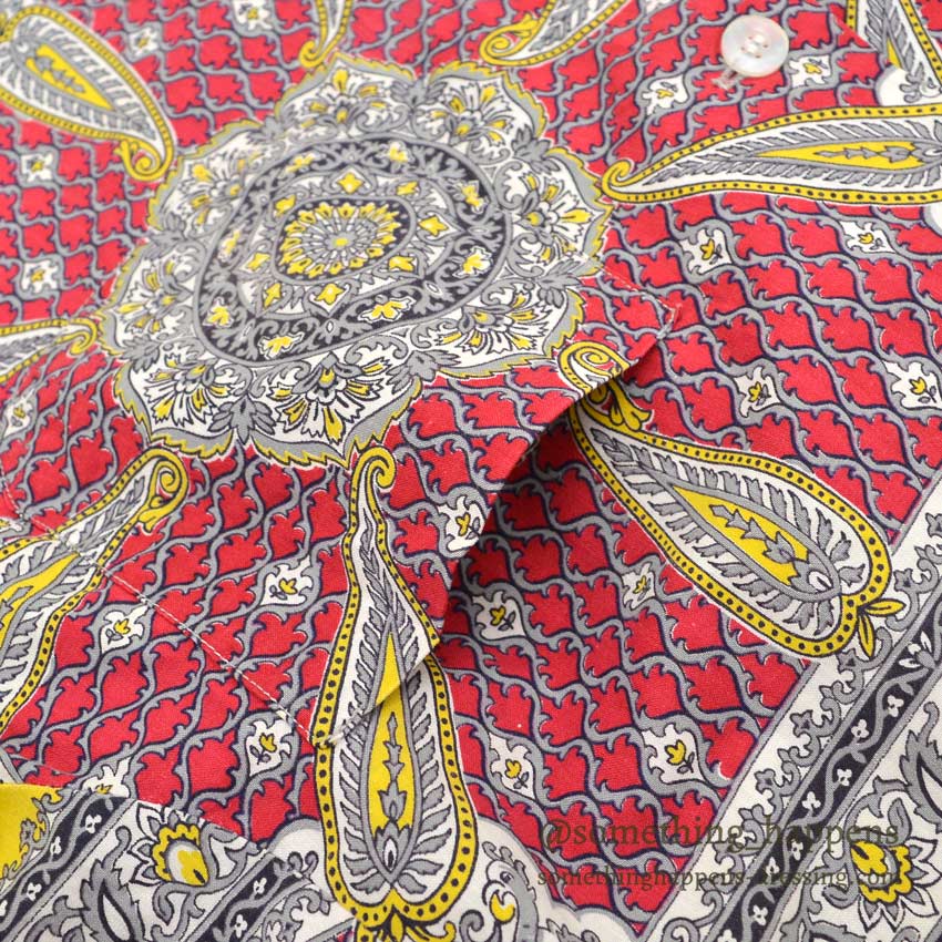 〜1960's LAGUNA ORIENTAL PATTERN S/S BOX SHIRT ... M