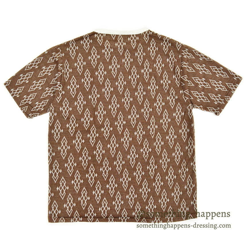 1960's〜 DEADSTOCK ELY&WALKER LEISURE KNITS JACQUARD T-SHIRT BROWN ... L