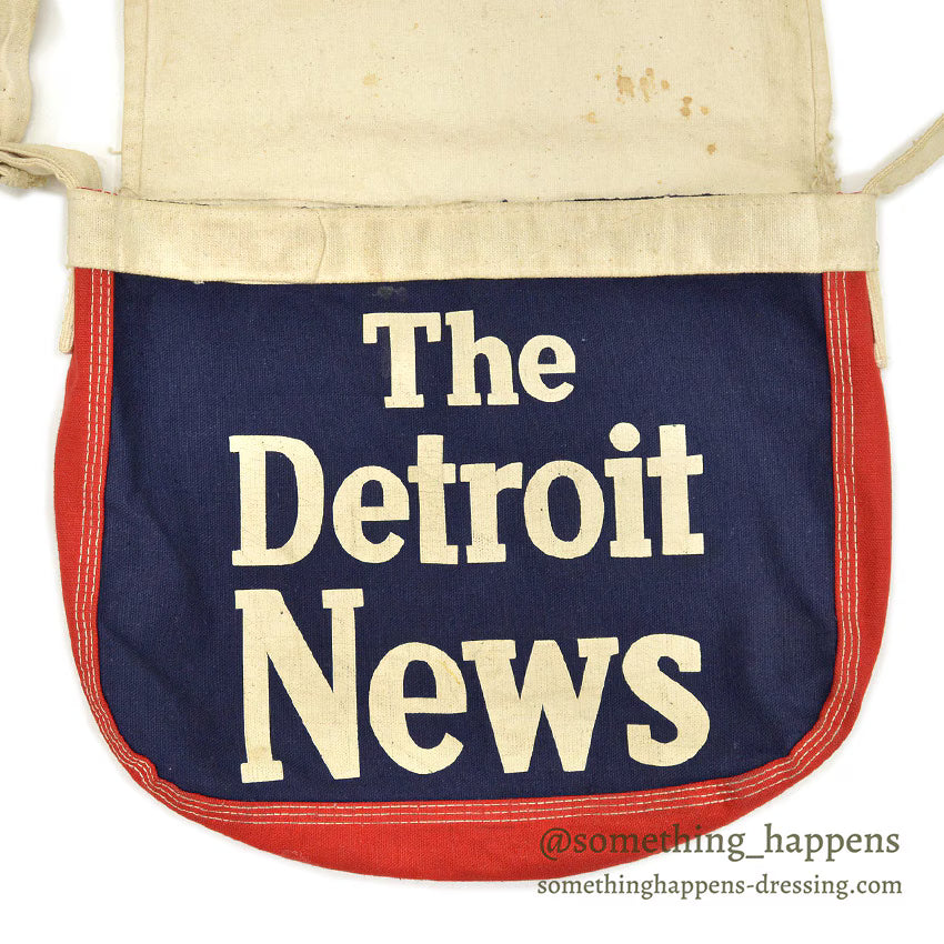 1960's~ The Detroit News NEWS PAPER BAG... SMALL