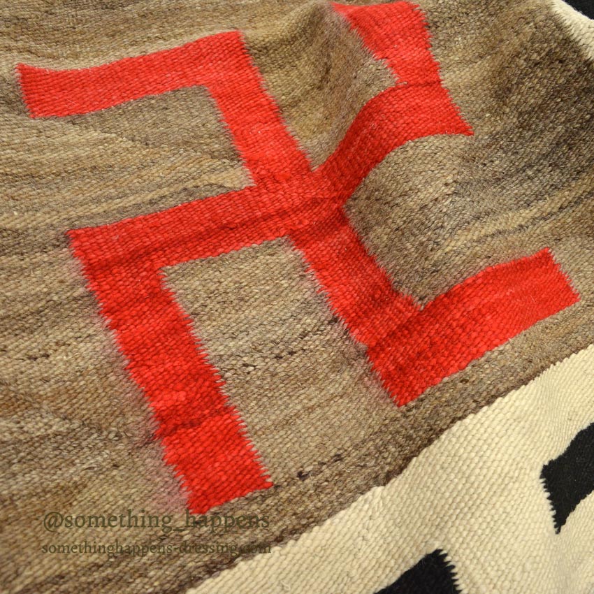 c.1920's NAVAJO RUG WHIRLING LOGS SWASTIKA... 191cm/123cm