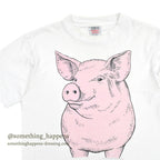 1990's ONEITA PIG PRINT T-SHIRT... L