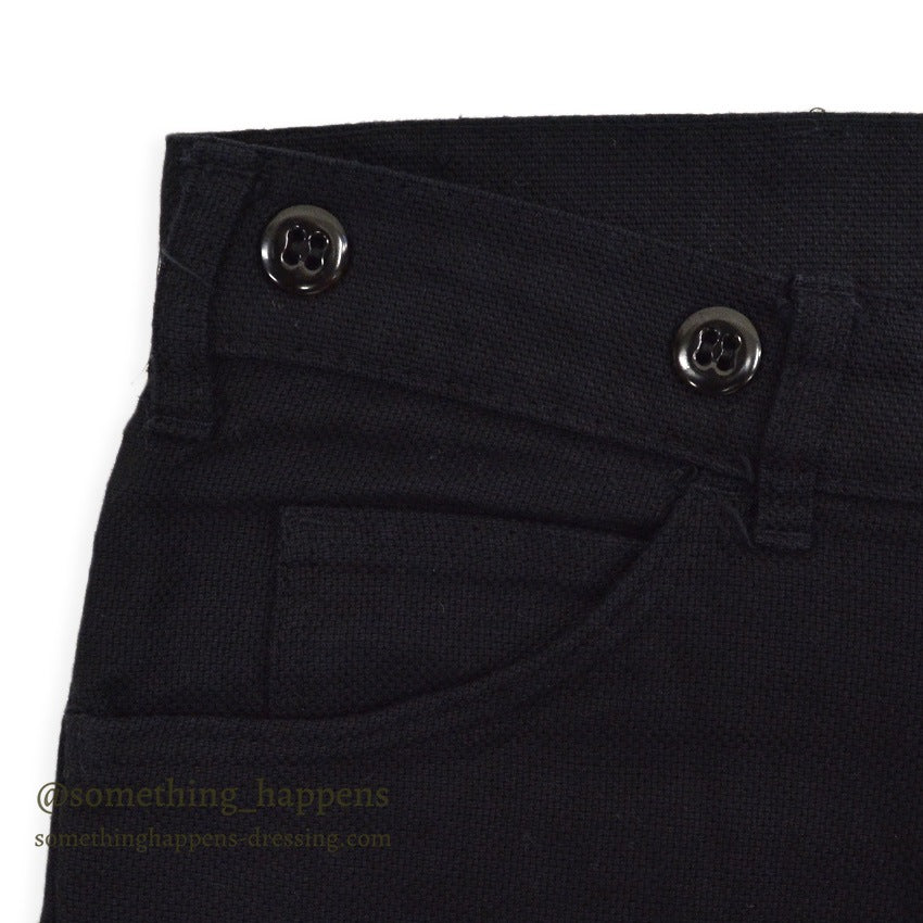 1970s UNKNOWN Piqué Black Tapered Pants... W31/L29