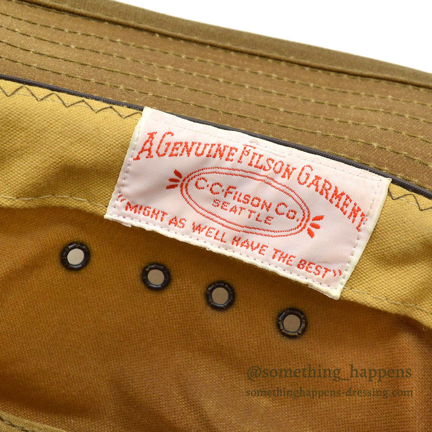 OLD FILSON TIN CLOTH PACKER HAT TAN... XL