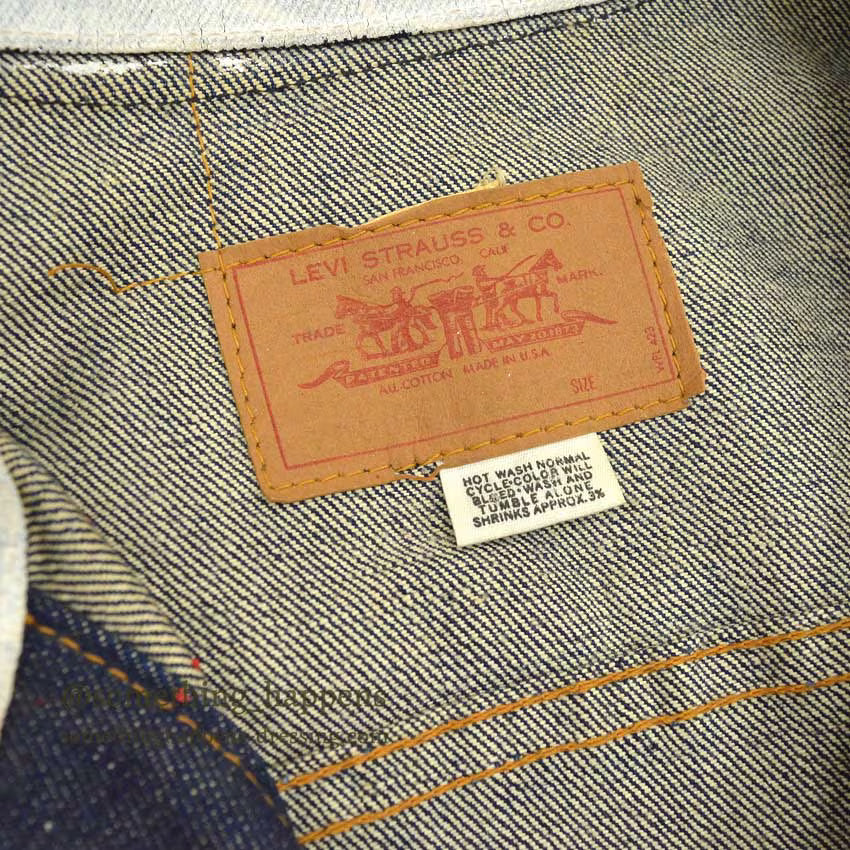 1970's Levi's FOLK ART PAINT 70505 small-e DENIM JACKET NON WASH ... 44