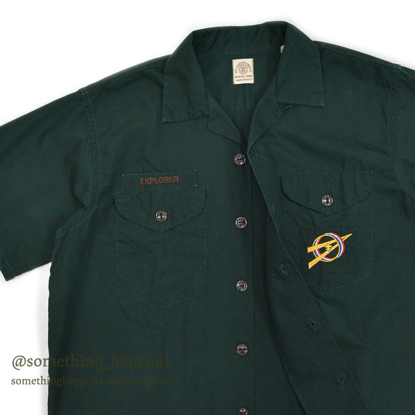 ~1960's BSA FOREST GREEN S/S COTTON OFFICIAL SHIRT... Fits like M