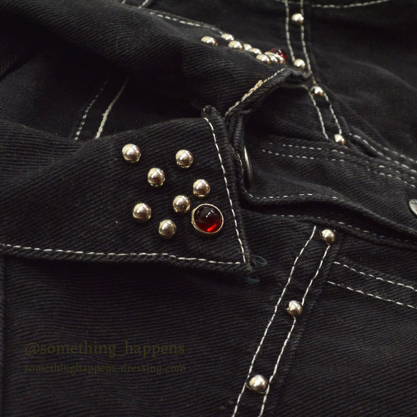 1950's WESTERN TWO POCKETS BLACK DENIM JACKET FOR KIDS...