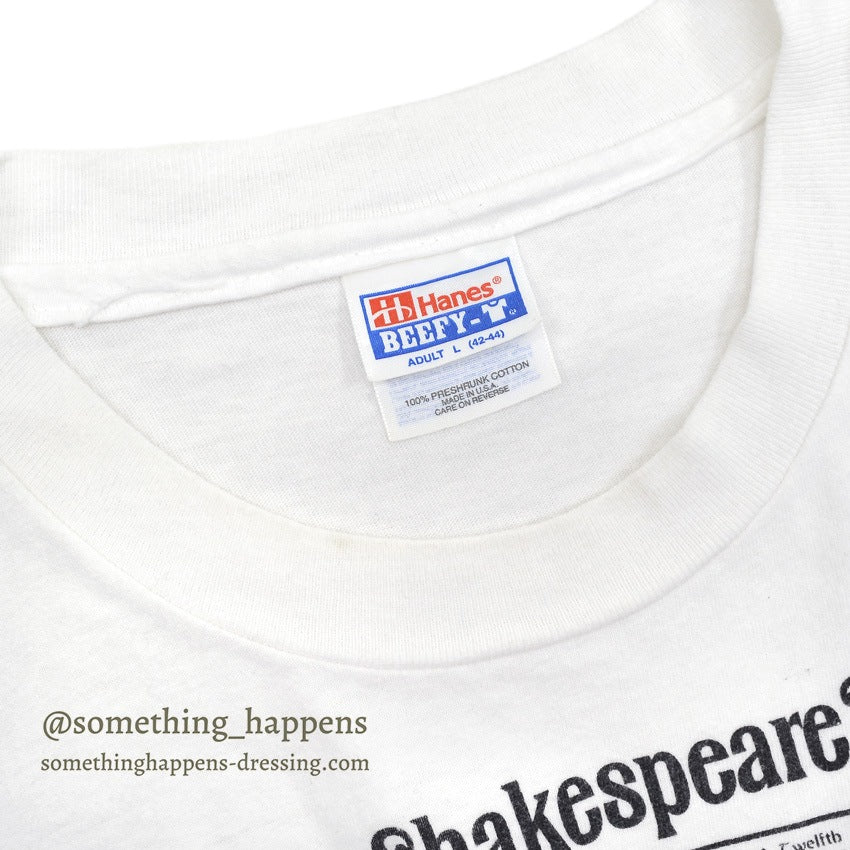 1990's HANES SHAKESPEARE ART PRINT T-SHIRT ... L