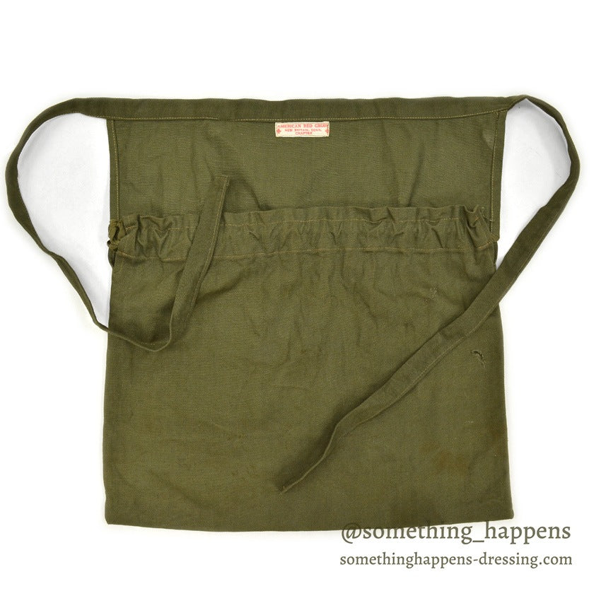 1940's AMERICAN RED CROSS WW2 HBT APRON DITTY BAG...