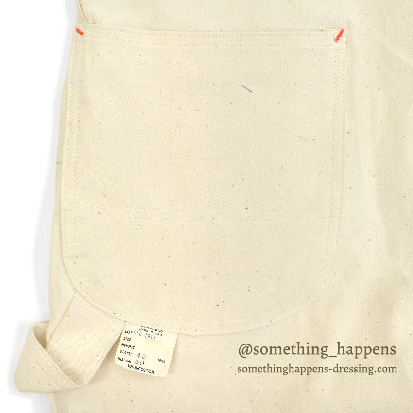 1970s DEADSTOCK Lee Off-white Overalls... W42/L30