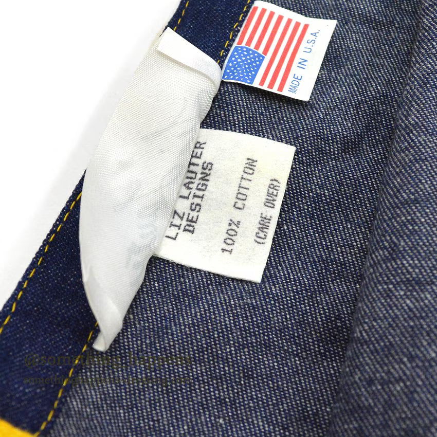 1990's LIZ LAUTER SUN FLOWER DENIM TOTE BAG ...