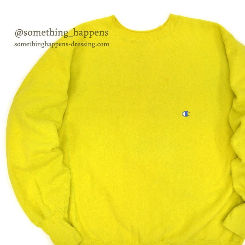 1990's CHAMPION REVERSE WEAVE SWEAT SHIRT ACID GREEN... LARGE