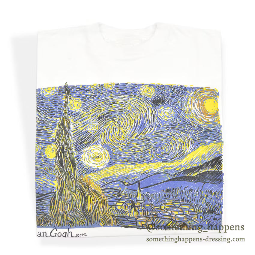 1990's Van Gogh THE STARRY NIGHT ART PRINT T-SHIRT... Fits like L