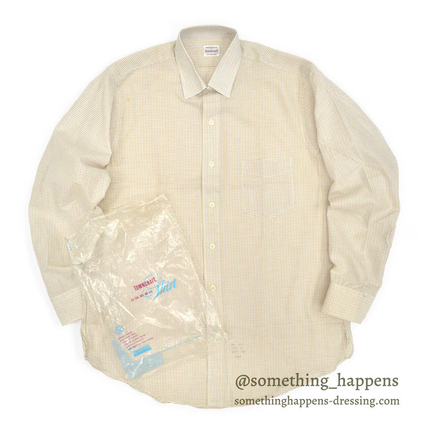 〜1960's DEADSTOCK TOWNCRAFT PENNEYS SMALL PLAID L/S SHIRT ... 15 1/2