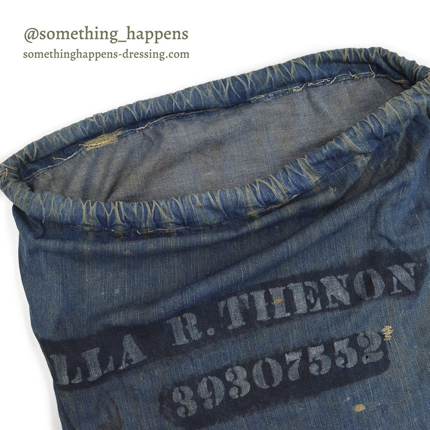 1940's USARMY WW2 DENIM LAUNDRY BAG STENCIL FADED...