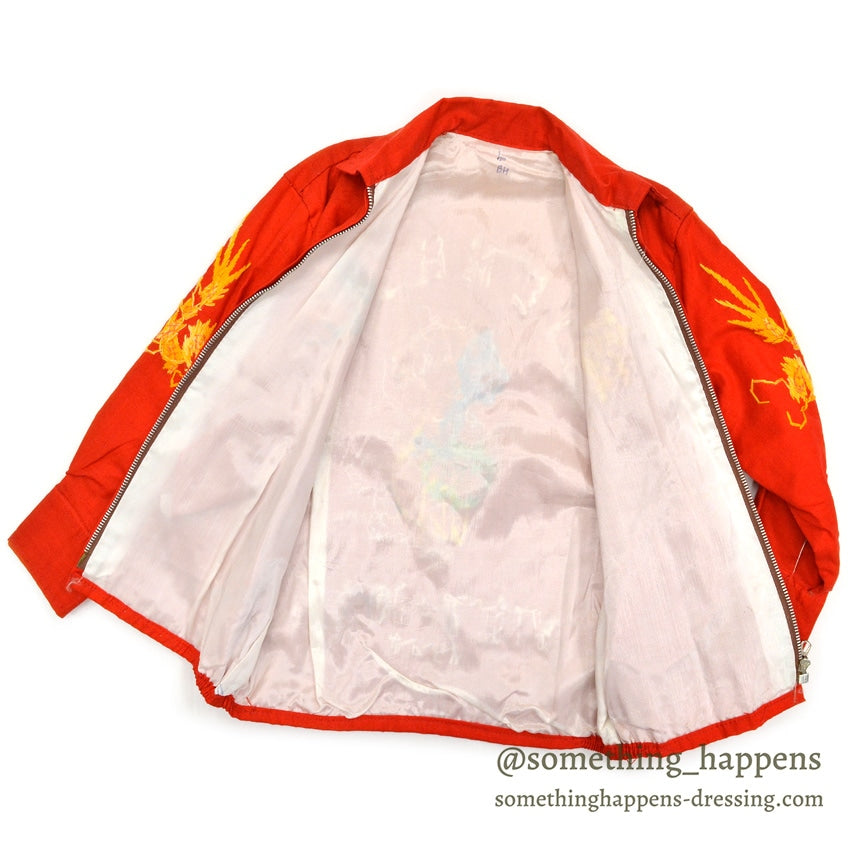 1960s Vietnam Souvenir Jacket (Vietnamese style) '68 Red FOR KIDS...