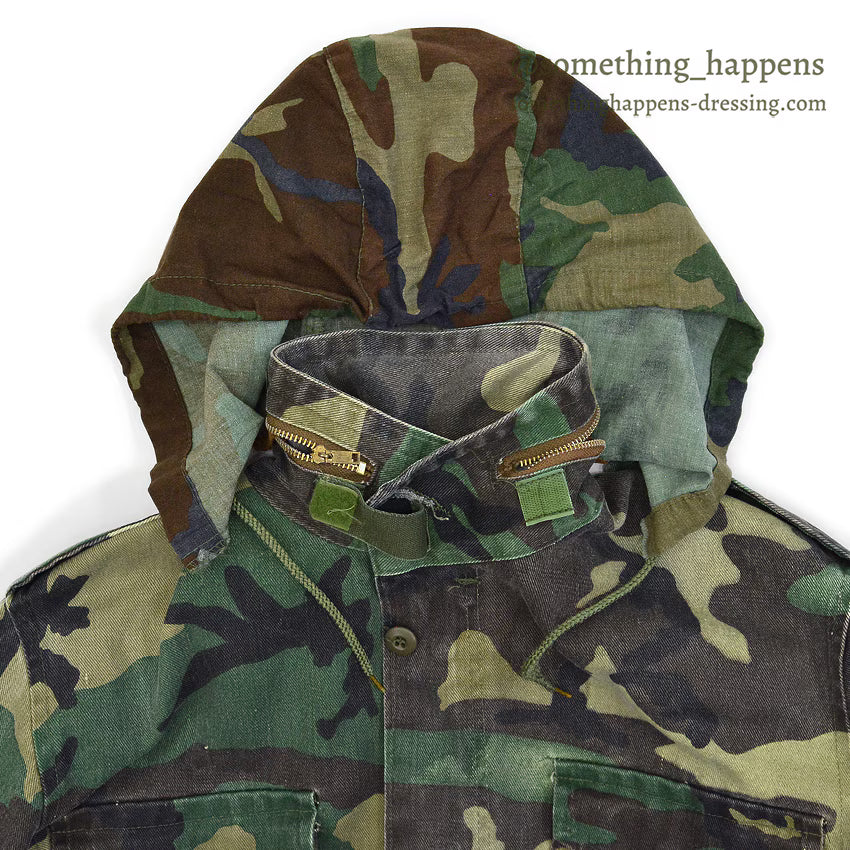 1980's M-65 WOODLAND TWILL CAMO JACKET... SMALL