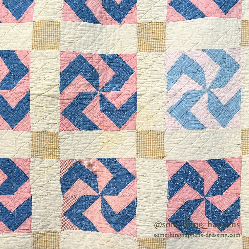 FLY FOOT INDIGO CALICO PATCHWORK QUILT... 210cm/168cm
