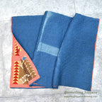 ANTIQUE WILD GOOSE CHASE RED/INDIGO PATCHWORK QUILT... 171cm/171cm