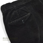 1960's BLACK CORDUROY SLACKS...W35/L28