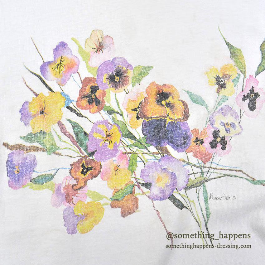 1990's FLOWER ART PRINT T-SHIRT...