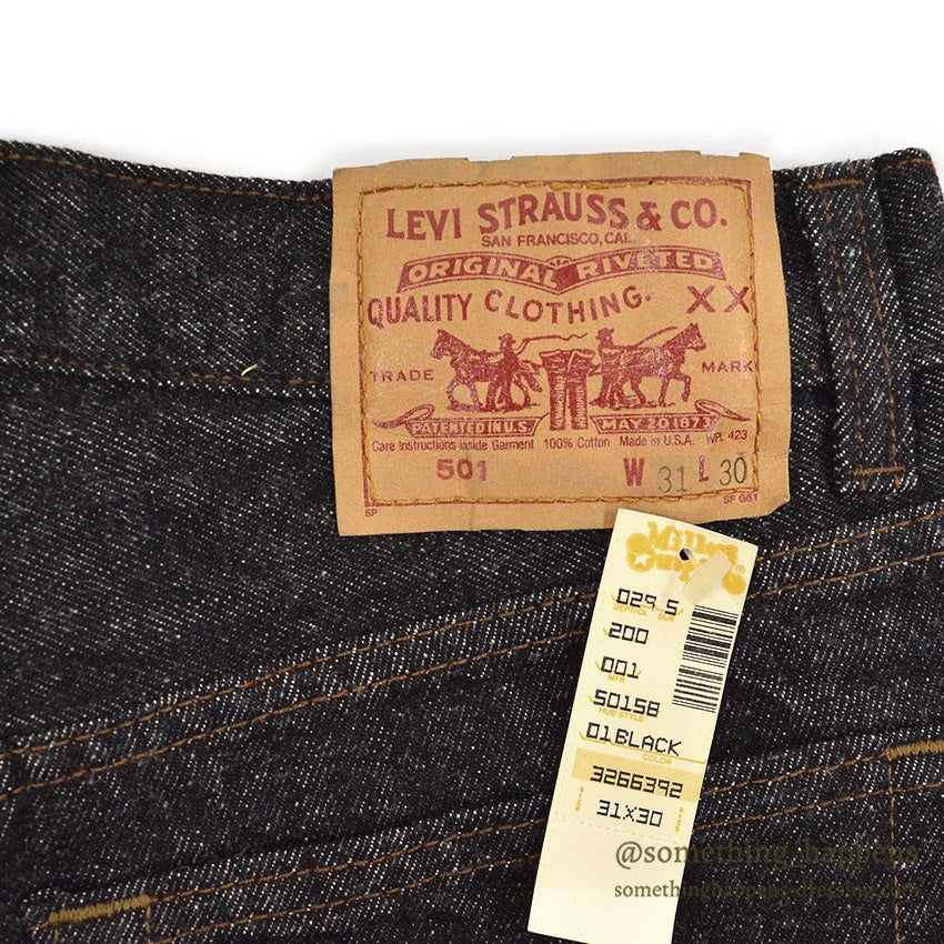 1990's DEADSTOCK Levi's 501 BLACK DENIM PANTS... W31 L30