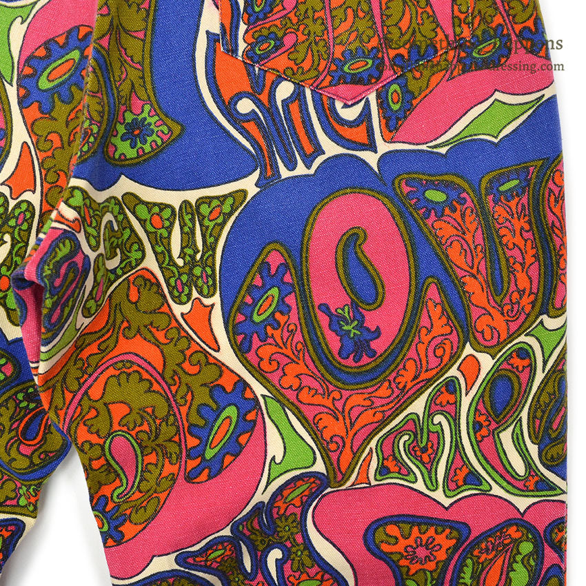 1960's JANTZEN LOVE ME ALL OVER PRINT COTTON PANTS... 36