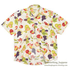 1980's BANANA REPUBLIC SAFARI & TRAVEL FRUIT PRINT S/S SHIRT ... M