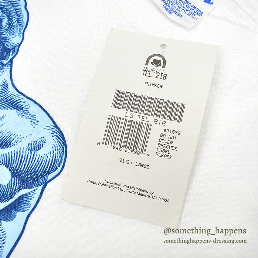 1990s DEADSTOCK HANES The Thinker ART PRINT T-SHIRT ... LARGE