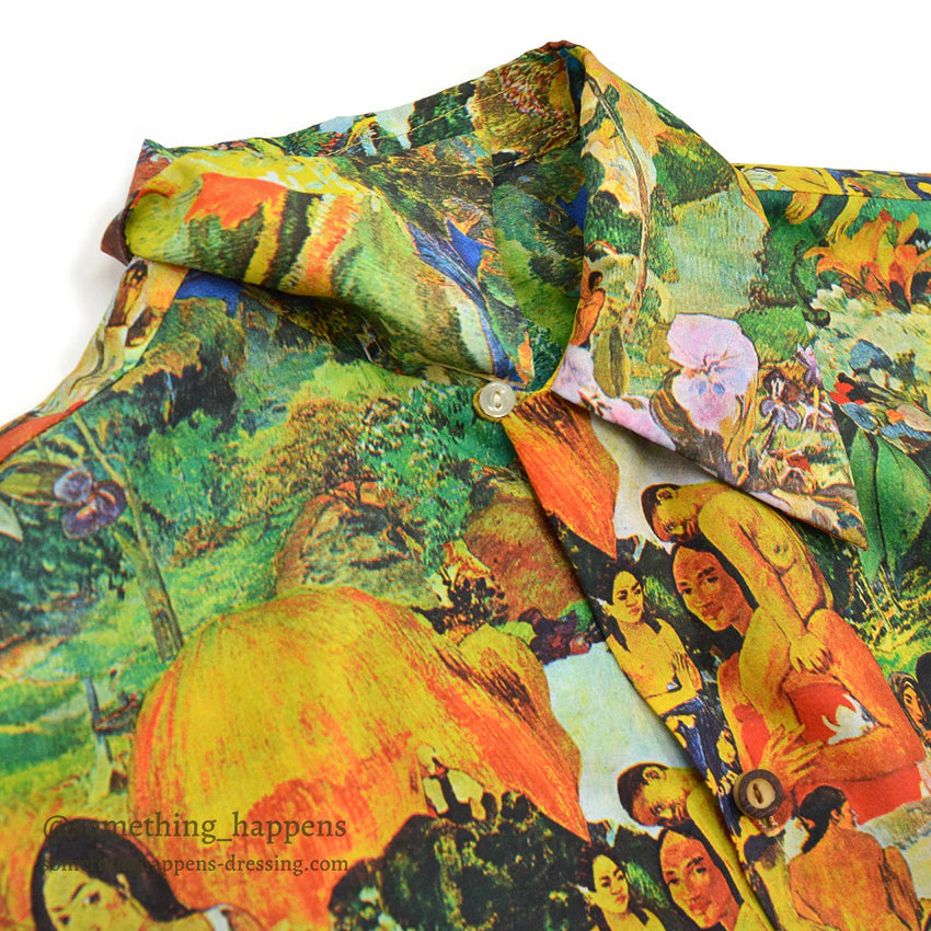 1970s~ ROSS SUTHERLAND Gauguin ART PRINT S/S SHIRT ... M