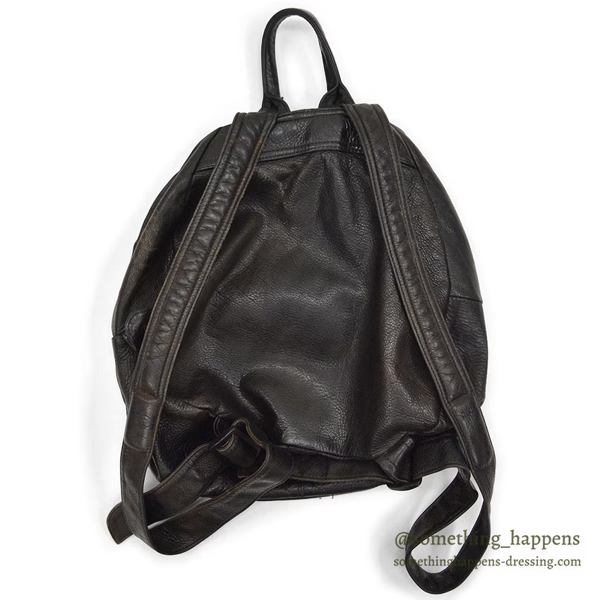 ~1990's ALL BLACK LEATHER BACKPACK...