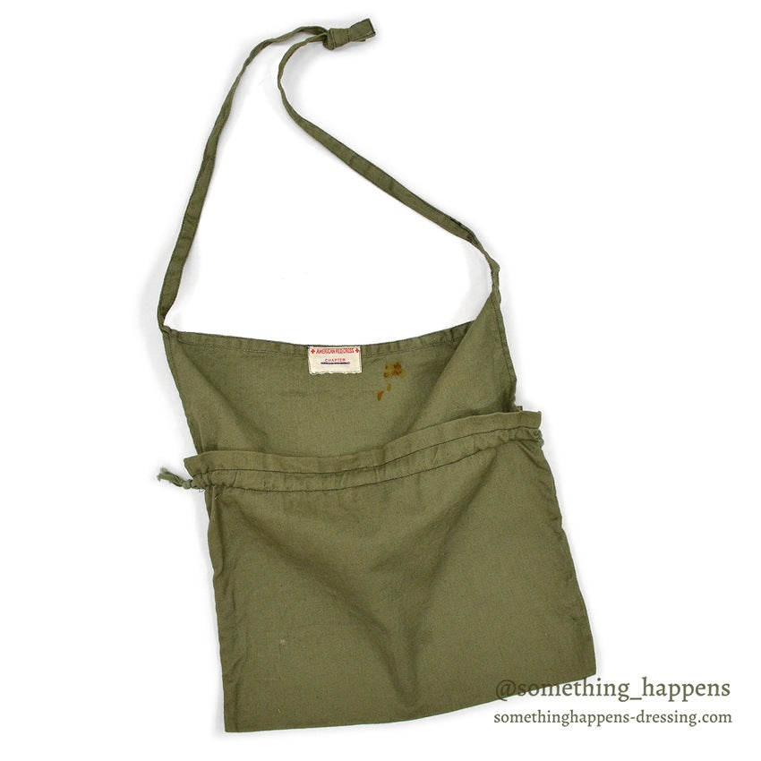 1940's AMERICAN RED CROSS WW2 COTTON TWILL APRON DITTY BAG...