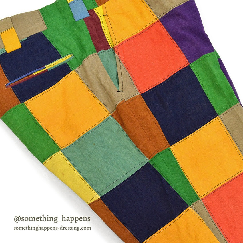 1970's DARIEN SPORT SHOP INDIA MADRAS CRAZY PATCHWORK PANTS... W34/L29