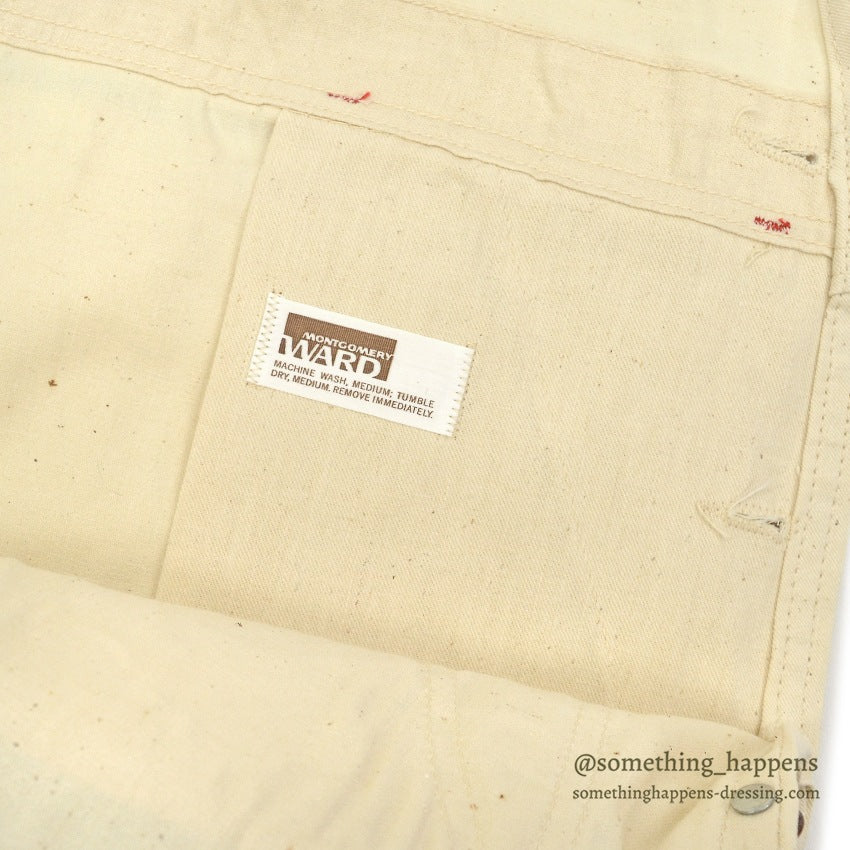 ~1970's DEADSTOCK MONTGOMERY WARD DOUBLE KNEE OVERALL ... W42/L30