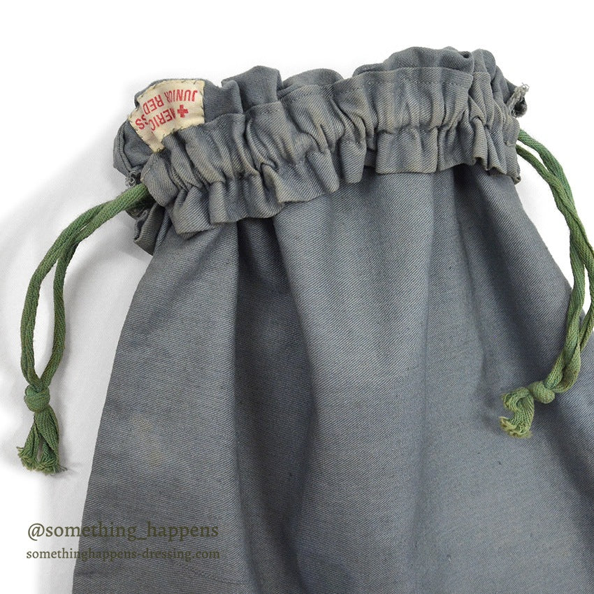 1940's AMERICAN JUNIOR RED CROSS WW2 GRAY COTTON DITTY BAG ...