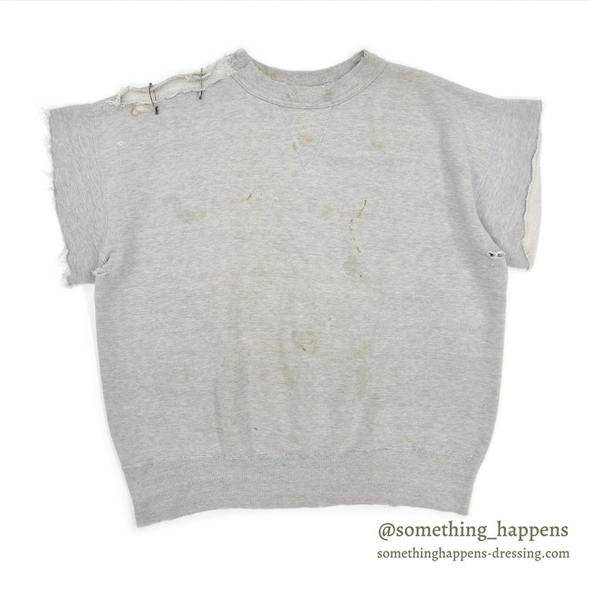 1960's CUT OFF FRONT-V SWEAT SHIRT WORN ... AS IS