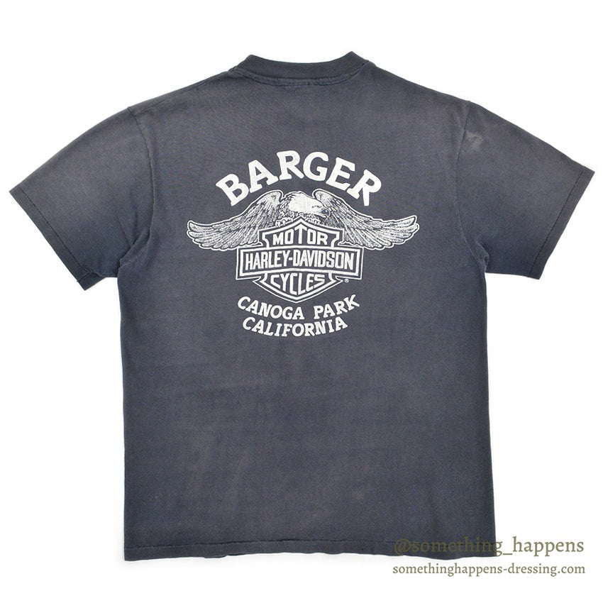1980's HANES HARLEY-DAVIDSON FADED BLACK T-SHIRT ... L