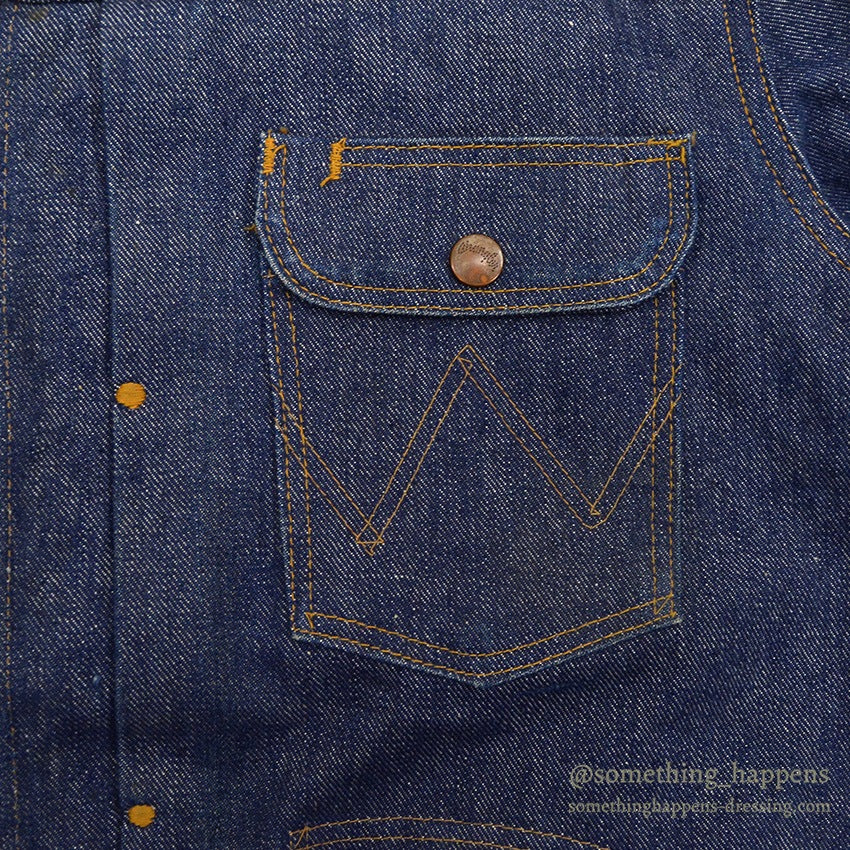 1960's WRANGLER 11MJZ DENIM JACKET NON WASH... 46