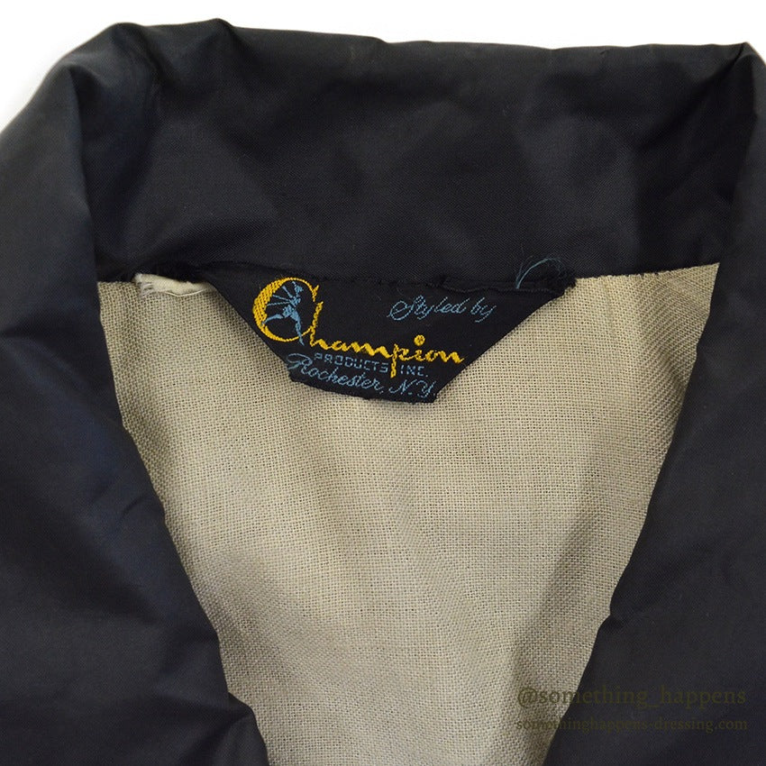 1970's CHMAPION BLACK NYLON COACH JACKET...
