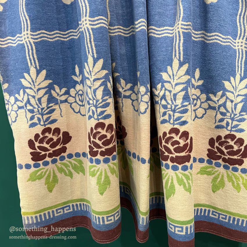 ~1950's BEACON FLORAL PATTERN BLANKET ... 180cm/160cm