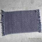 OLD INDIGO FRINGE RUG...86cm/51cm